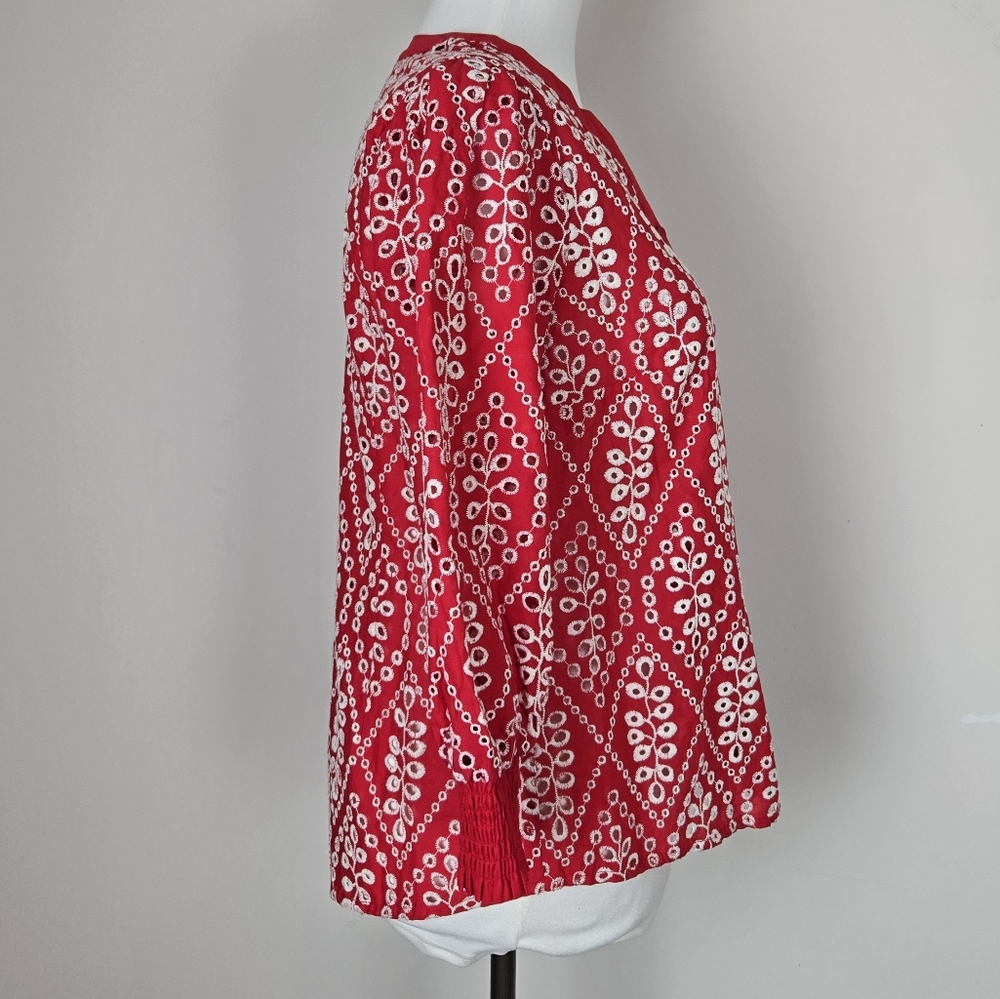 CABI Lyric Embroidered Eyelet Blouse - Picture 3 of 10